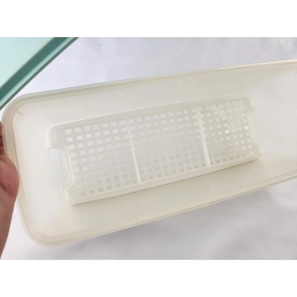 Vintage Tupperware Celery Bread Veggie Keeper Box Lid Rack Insert Container